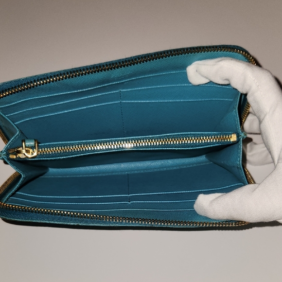 Prada Teal Blue Leather Wallet - Picture 3 of 11